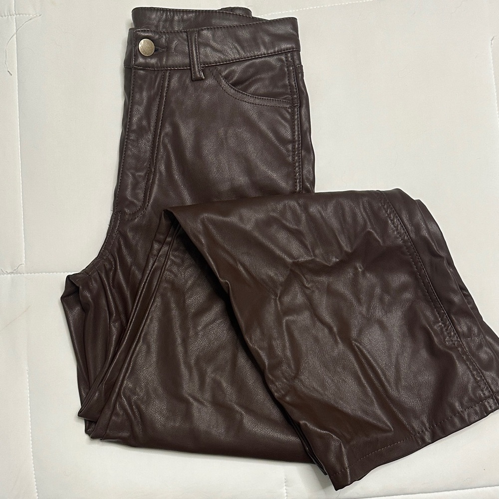 Garage Chocolate Faux Leather Pants
